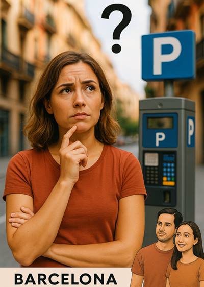 jove amb dilema d'on aparcar a Barcelona