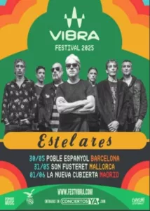 cartel concierto en barcelona en vibra fest 2025 de grupo de musica estelares