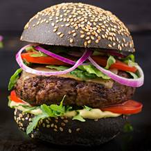 hamburguesa especial con pan negro