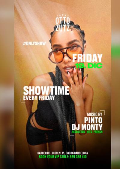 #OnlyShow con Pinto y DJ Monty, hoy viernes 19 diciembre en Otto Zutz