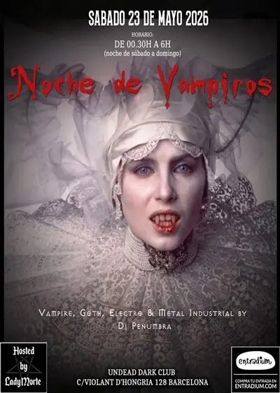 Cartel Noche de Vampiros | 23 mayo en Undead Dark Club Barcelona